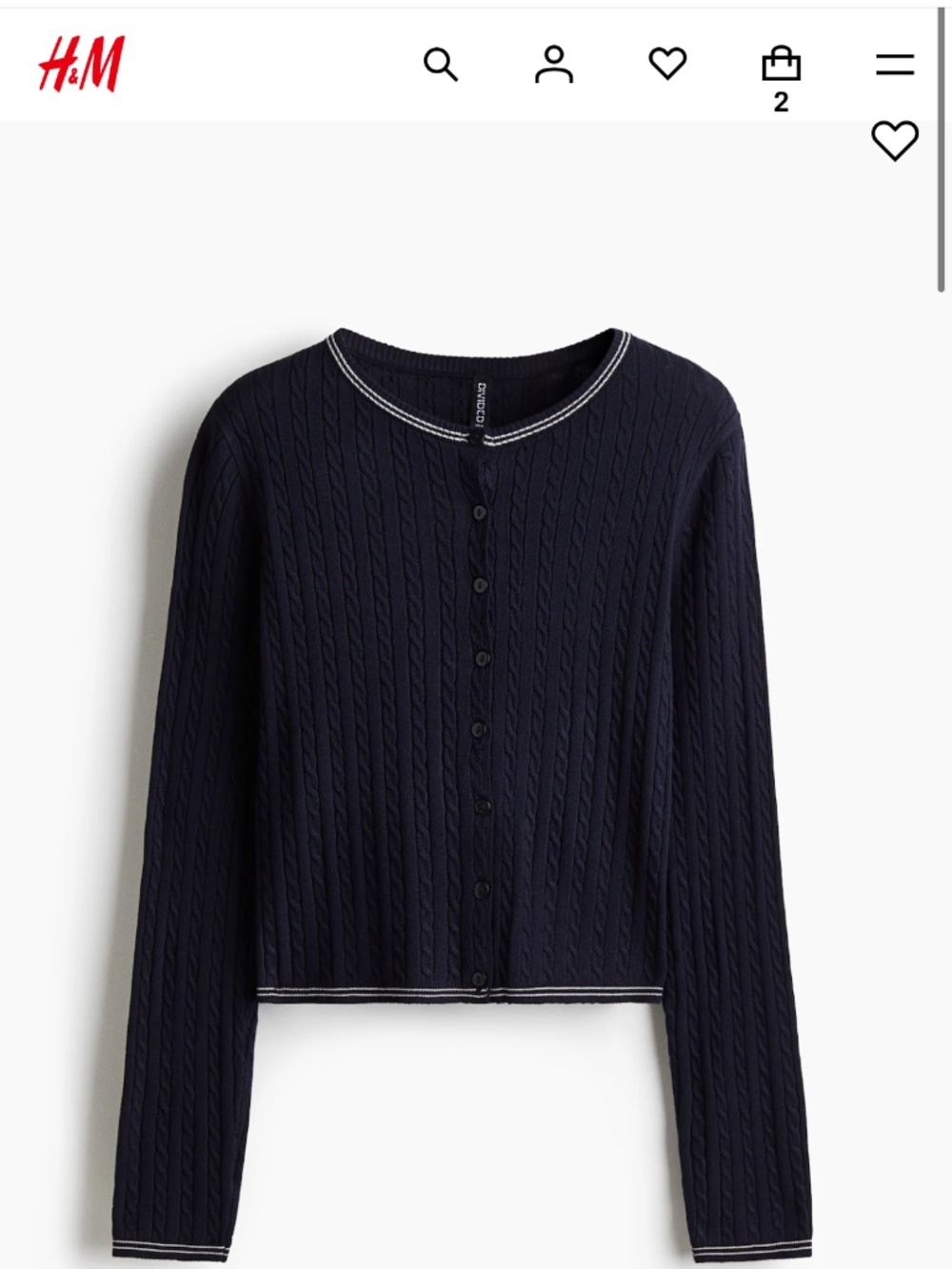 Cable knit light knit cardigan